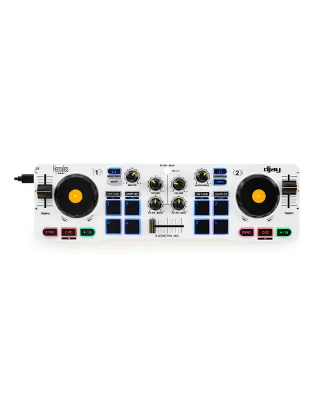 Hercules 4780921 controlador dj 2 canales Negro, Blanco, Amarillo