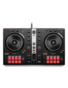Hercules INPULSE 300 MK2 Controladora con opción de realizar scratch utilizando discos de vinilo Negro, Rojo