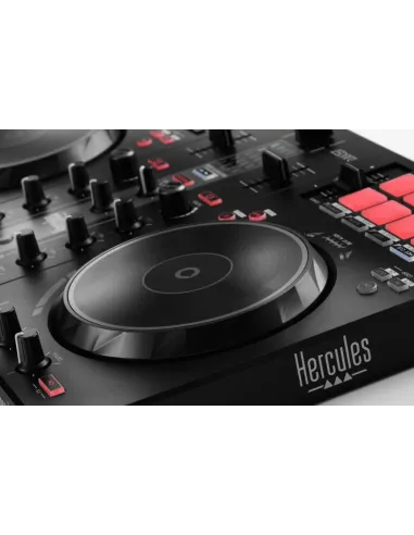Hercules INPULSE 300 MK2 Controladora con opción de realizar scratch utilizando discos de vinilo Negro, Rojo