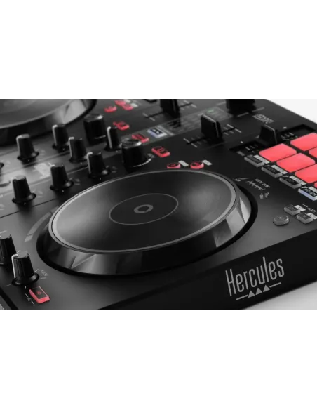 Hercules INPULSE 300 MK2 Controladora con opción de realizar scratch utilizando discos de vinilo Negro, Rojo