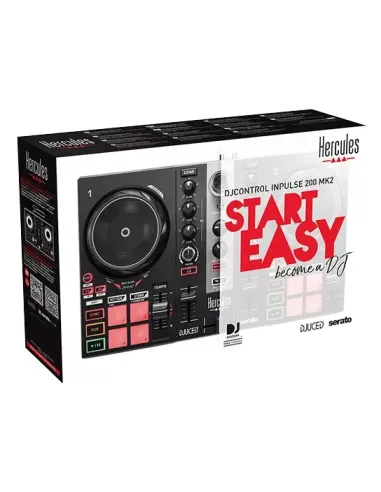Hercules INPULSE 200 MK2 Controladora con opción de realizar scratch utilizando discos de vinilo 2 canales Multicolor