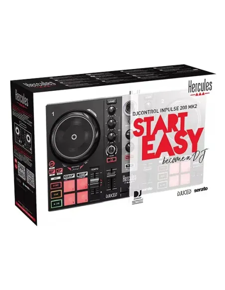 Hercules INPULSE 200 MK2 Controladora con opción de realizar scratch utilizando discos de vinilo 2 canales Multicolor