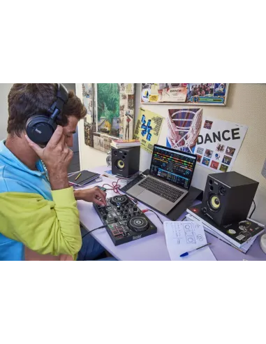 Hercules DJLearning Kit DVS (Sistema de vinilo digital) para scratch digital Negro