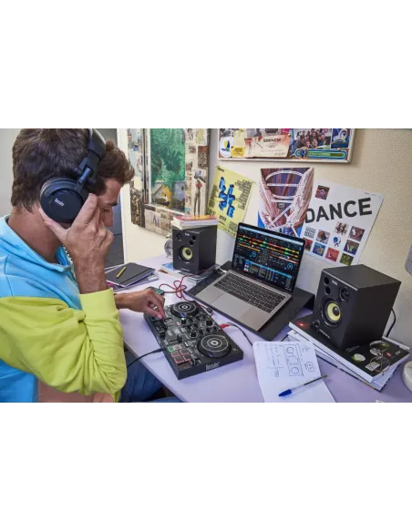 Hercules DJLearning Kit DVS (Sistema de vinilo digital) para scratch digital Negro
