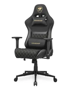 COUGAR Armor One V2 Gold F Silla para videojuegos universal Asiento acolchado tapizado Negro, Oro 2