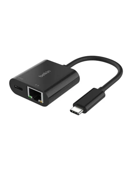 Adaptador usb tipo c a usb tipo c - rj45 belkin macho - hembra - negro