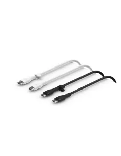 Cable usb tipo c belkin 1m -  macho - macho -  pack 2 blanco - negro