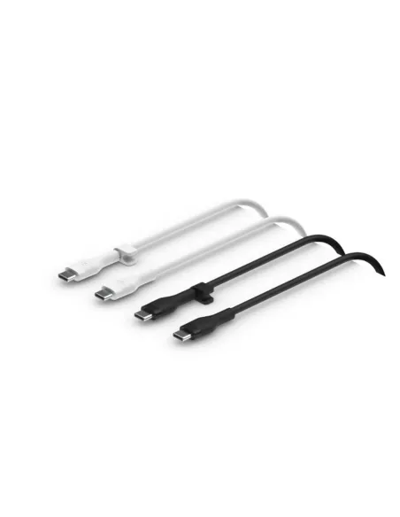 Cable usb tipo c belkin 1m -  macho - macho -  pack 2 blanco - negro