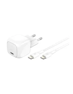 Cargador de pared belkin wca008kq1mwh - b6 30w usb tipo c + cable usb tipo c blanco