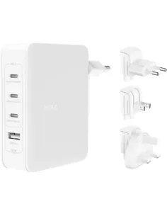 Cargador de pared belkin wch014btwh 140w 3x usb tipo c 1x usb tipo a