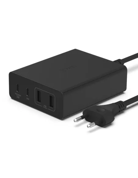 Cargador de pared belkin wch010vfbk 108w 2x usb tipo c 2x usb tipo a negro