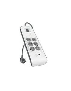 Regleta alimentacion belkin bsv604vf2m de proteccion contra sobretensiones 6 tomas + 2 puertos usb