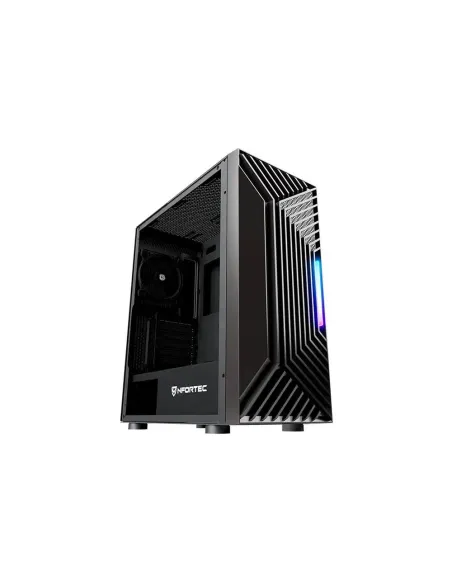 Caja ordenador gaming nfortec nervia atx argb cristal templado negra