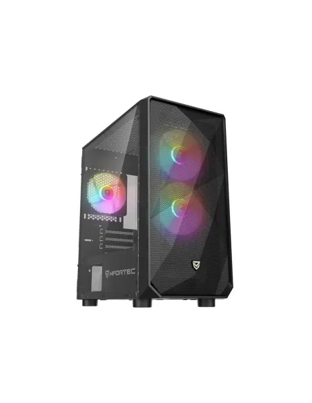 Caja ordenador gaming nfortec dys matx argb cristal templado negra