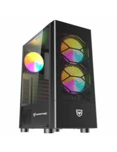 Caja ordenador gaming nfortec caelum atx rgb cristal templado negra