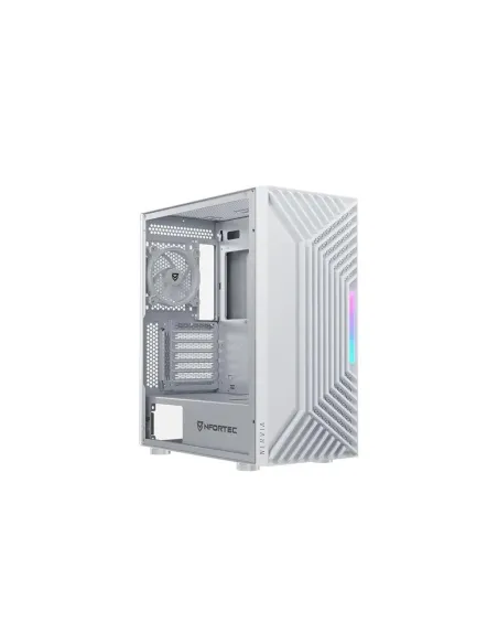 Caja ordenador gaming nfortec nervia atx argb cristal templado blanca