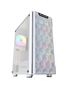 Caja ordenador gaming nfortec azir atx argb cristal templado blanco
