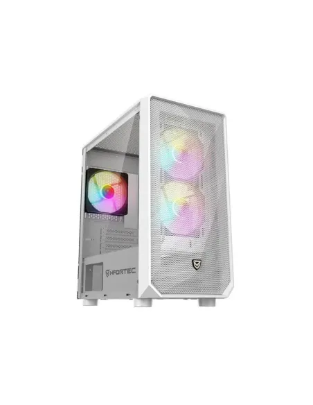 Caja de pc gaming nfortec dys torre micro - atx a - rgb c. templado 3x120 inc. blanc