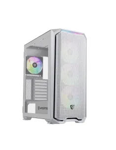 Caja ordenador gaming nfortec krater x e - atx argb cristal templado blanca