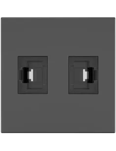 KRAMER ROOM CONNECTIVITY PASSIVE BLACK MODULE WITH 2 RJ45 PORTS INPUT. 2 FEMALE OUTPUT CAT6A- MD-2RJ45(B) (80-000373)