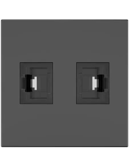 KRAMER ROOM CONNECTIVITY PASSIVE BLACK MODULE WITH 2 RJ45 PORTS INPUT. 2 FEMALE OUTPUT CAT6A- MD-2RJ45(B) (80-000373)