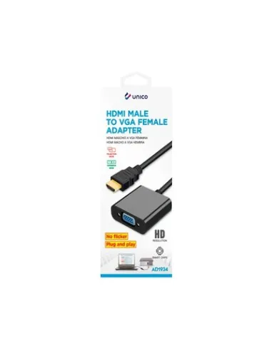 ADAPTADOR UNICO HDMI MACHO A VGA HEMBRA