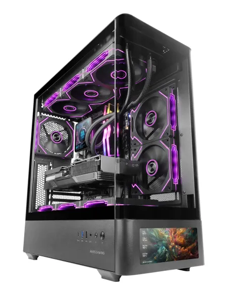 Mars Gaming MCLCDPRO carcasa de ordenador Midi Tower Negro