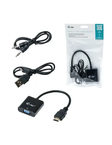i-tec HDMI2VGAADA adaptador de cable de vídeo 0,15 m HDMI VGA Negro