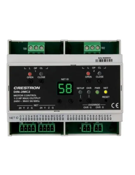 CRESTRON DIN RAIL MOTOR CONTROL, 2 FEEDS, 2 CHANNELS (DIN-2MC2) 6501745