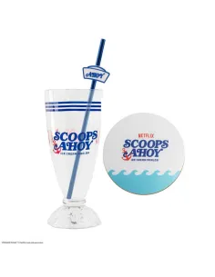 Vaso y pajita para batido cinereplicas stranger things scoops ahoy