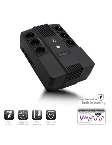 Ewent EW3945 sistema de alimentación ininterrumpida (UPS) Línea interactiva 0,6 kVA 360 W 1 salidas AC