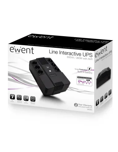 Ewent EW3945 sistema de alimentación ininterrumpida (UPS) Línea interactiva 0,6 kVA 360 W 1 salidas AC