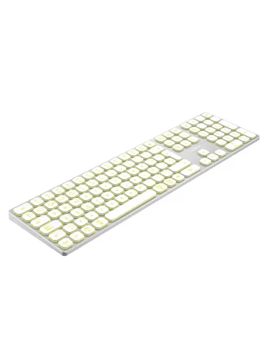 CoolBox TECLADO INALAMBRICO RETROILUMINADO MOONLIGHT KEY B431 USB-C+BT5.1+RF2.4G BLANCO DE ALUMINIO