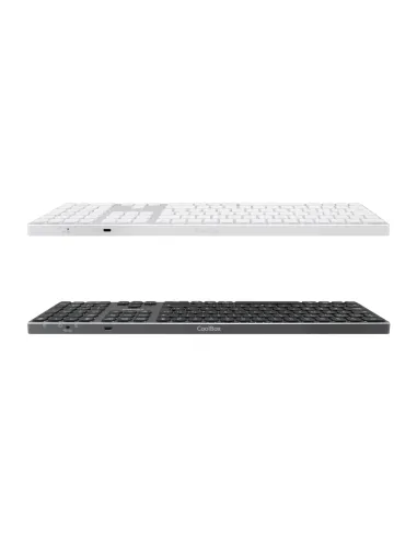 CoolBox TECLADO INALAMBRICO RETROILUMINADO MOONLIGHT KEY B431 USB-C+BT5.1+RF2.4G BLANCO DE ALUMINIO