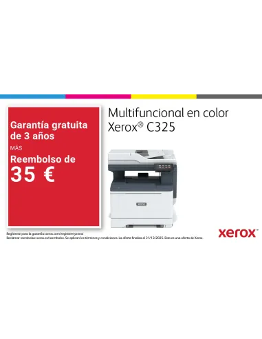 Xerox C325 A4 33 ppm Inalámbrica a doble cara Copia impresión escaneado fax PS3 PCL5e 6 2 bandejas 251 hojas