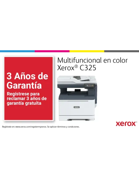Xerox C325 A4 33 ppm Inalámbrica a doble cara Copia impresión escaneado fax PS3 PCL5e 6 2 bandejas 251 hojas