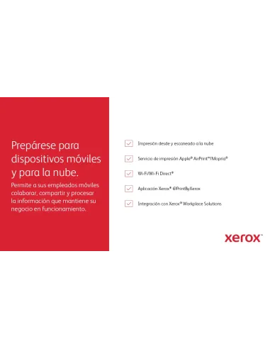 Xerox VersaLink B625 A4 61 ppm Copia impresión escaneado fax a doble cara PS3 PCL5e 6 2 bandejas 650 hojas