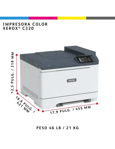 Xerox C320 A4 33 ppm Impresora inalámbrica a doble cara PS3 PCL5e 6 2 bandejas Total 251 hojas