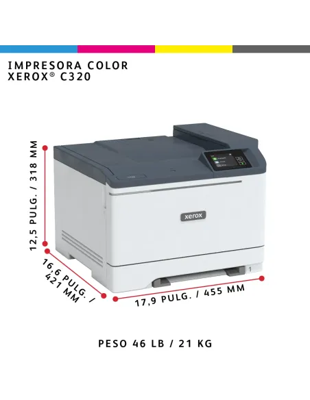 Xerox C320 A4 33 ppm Impresora inalámbrica a doble cara PS3 PCL5e 6 2 bandejas Total 251 hojas