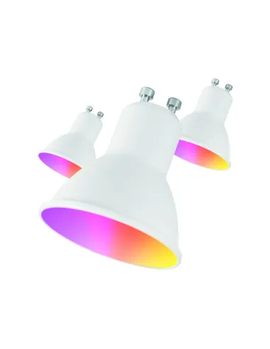 Bombilla muvit io gu10 5.5w rgb pack 3 unidades