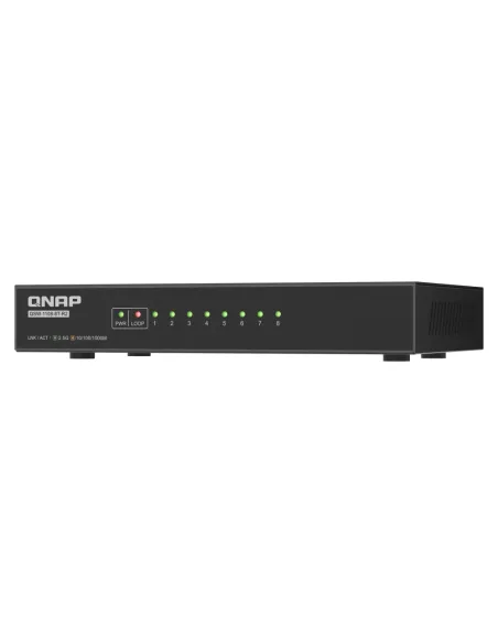 QNAP QSW-1108-8T-R2 switch No administrado 2.5G Ethernet (100 1000 2500) Escritorio Negro