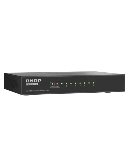 QNAP QSW-1108-8T-R2 switch No administrado 2.5G Ethernet (100 1000 2500) Escritorio Negro