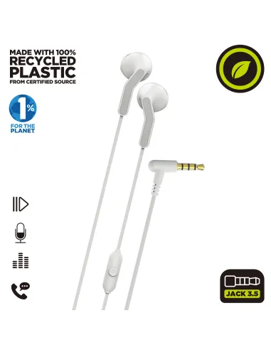 Muvit for change auriculares estéreo e56 3.5mm blancos