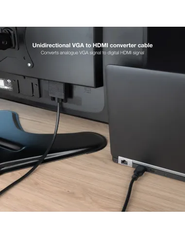 Nanocable Cable conversor VGA M a HDMI M, Negro, 1.8m