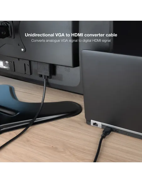 Nanocable Cable conversor VGA M a HDMI M, Negro, 1.8m