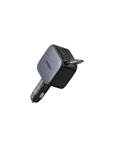 UGREEN 60W 2C1A FAST CAR CHARGER WITH RETRACTABLE USB-C CABLE