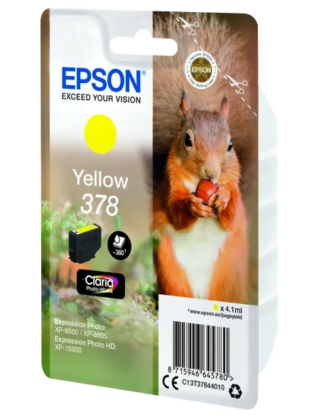 Epson Squirrel Singlepack Yellow 378 Claria Photo HD Ink