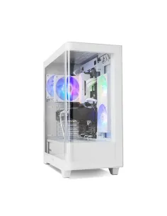 Caja ordenador gaming nox hummer ether atx argb cristal templado blanca