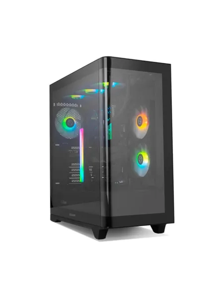 Caja ordenador gaming nox hummer ether atx argb cristal templado negro