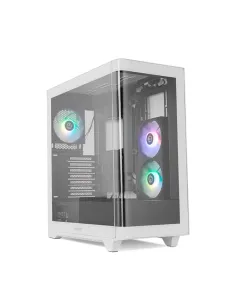 Caja ordenador gaming nox hummer ether atx argb cristal templado negro - blanco